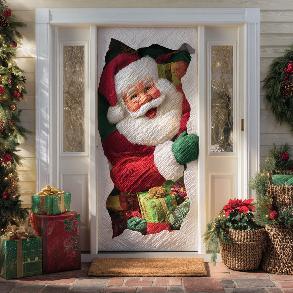 Santa Gift Run Quilted Door Cover NCU0TD1649