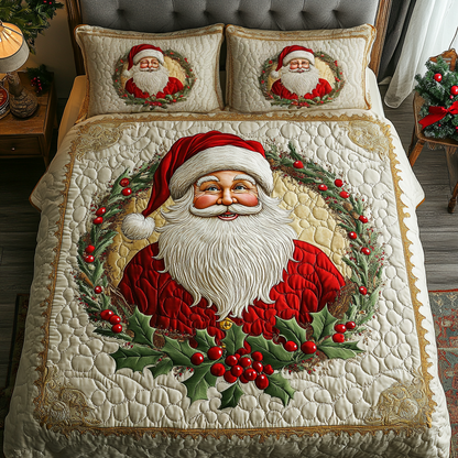 Santa Glow 3-Piece Quilted Bedding Set NCU0DK10455
