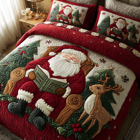 Santa Glow 3-Piece Quilted Bedding Set NCU0DK11167