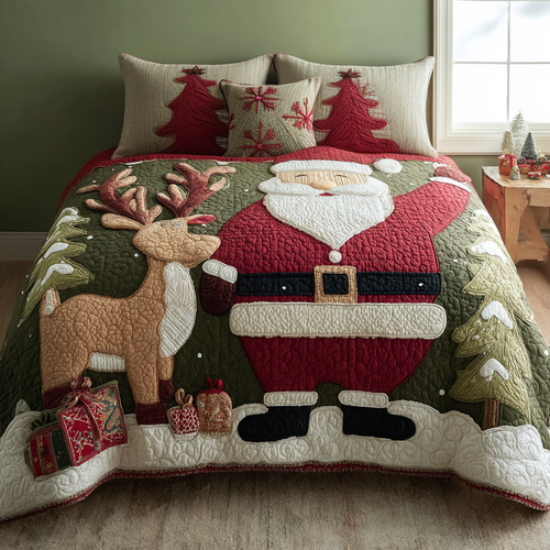Santa Glow 3-Piece Quilted Bedding Set NCU0DK11307