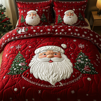 Santa Glow 3-Piece Quilted Bedding Set NCU0DK9976
