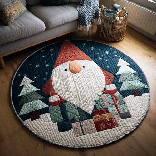 Santa Gnome Quilted Round Mat NCU0HH274
