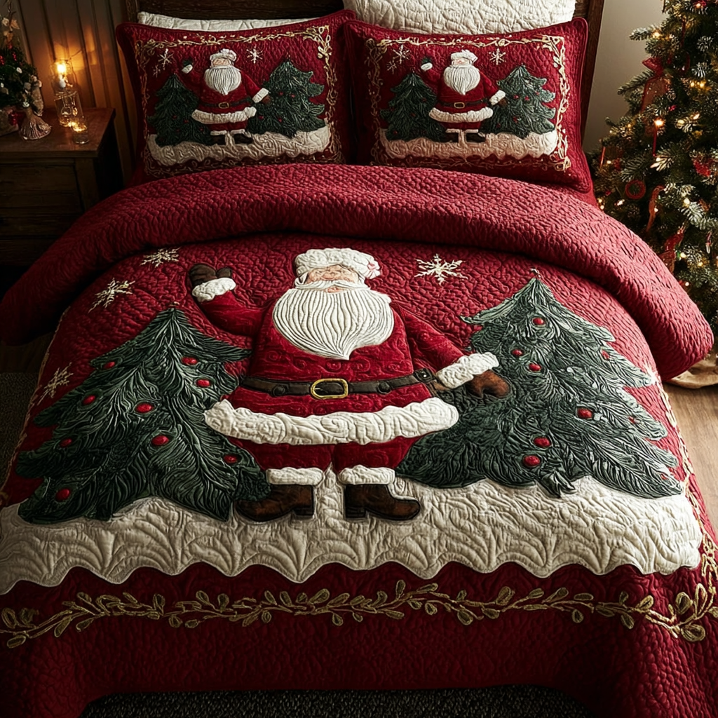 Santa Harmony 3-Piece Quilted Bedding Set NCU0DK11305