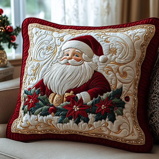 Santa Holiday Cheer Quilted Bedding Pillow Case NCU0DV1760