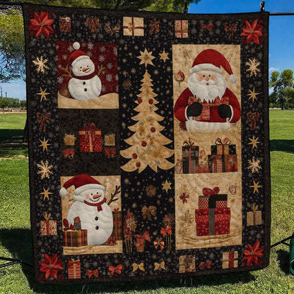 Santa Holiday Spirit Quilted Blanket NCU0TL1699