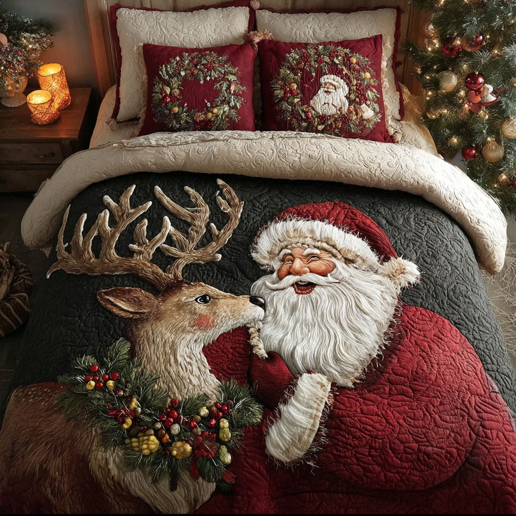 Santa Hug 3-Piece Quilted Bedding Set NCU0PT10354