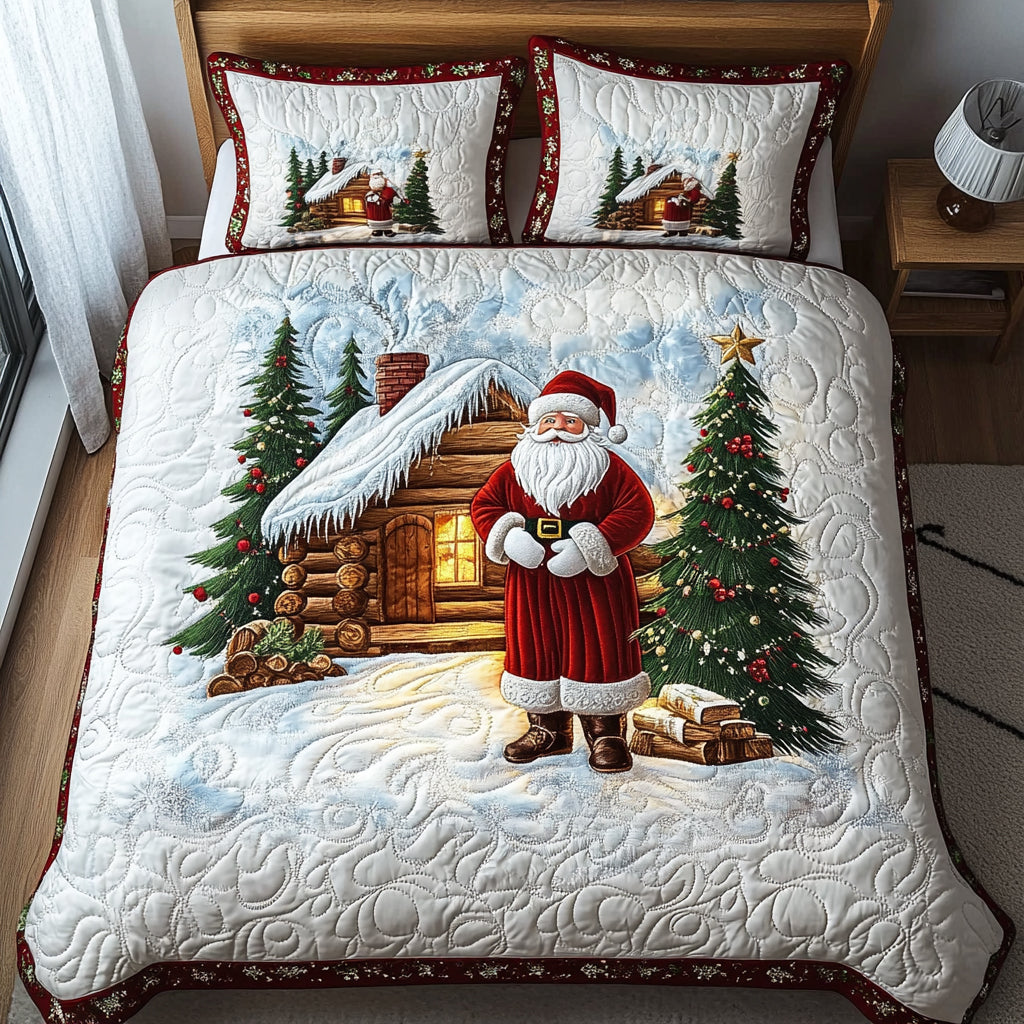 Santa Journey 3-Piece Quilted Bedding Set NCU0DV8757