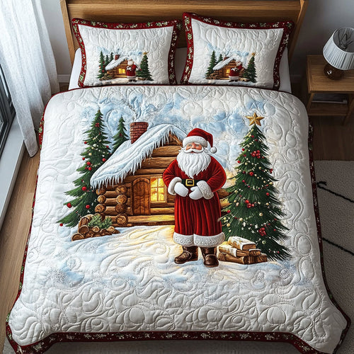 Santa Journey 3-Piece Quilted Bedding Set NCU0DV8757