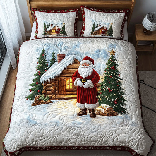 Santa Journey 3-Piece Quilted Bedding Set NCU0DV8757