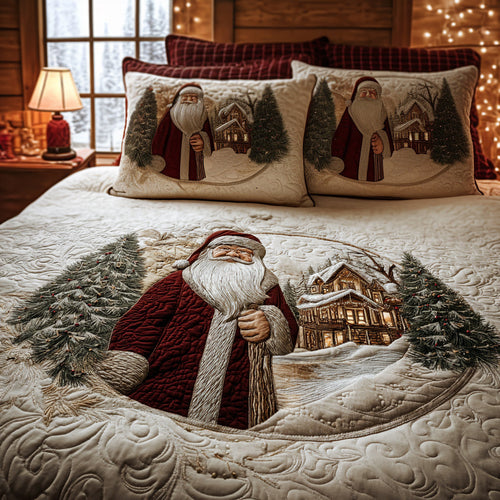 Santa Journey 3-Piece Quilted Bedding Set NCU0DV8799