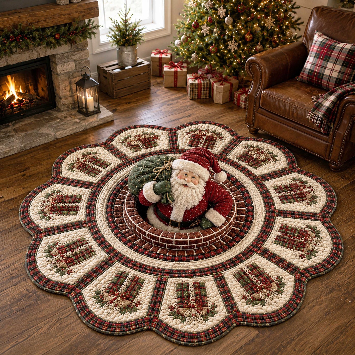 Santa Journey Custom Shape Area Rug NCU0TD3144