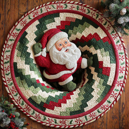 Santa Journey Quilted Round Mat NCU0TD339