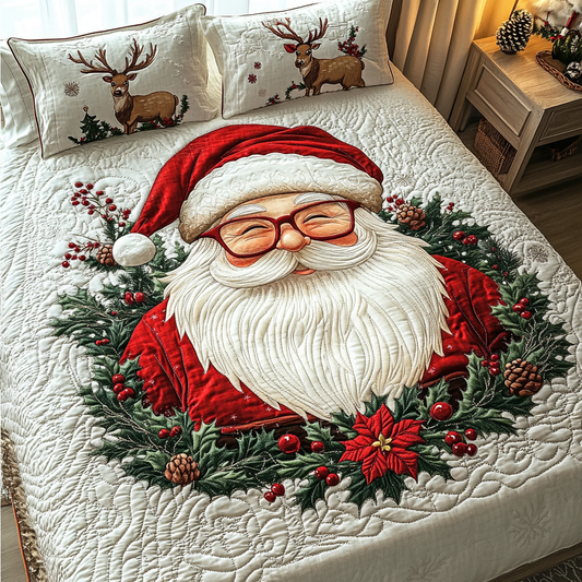 Santa Joy 3-Piece Quilted Bedding Set NCU0DK10390