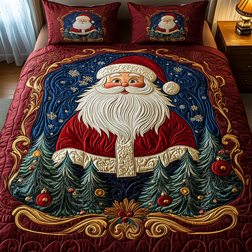 Santa Joy 3-Piece Quilted Bedding Set NCU0VH478