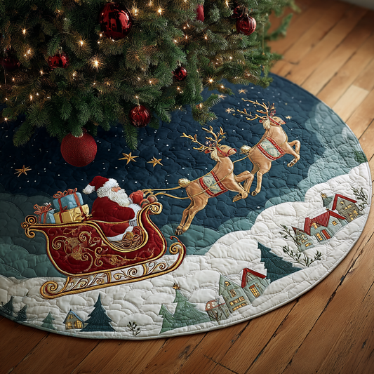 Santa Joy Christmas Quilted Tree Skirt NCU0DK11262