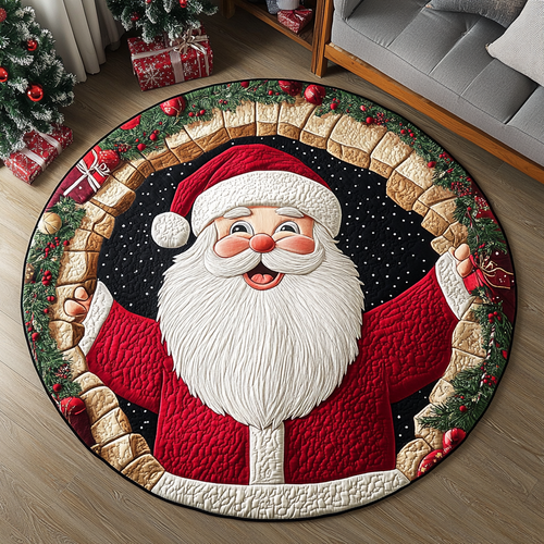 Santa Joy Quilted Round Mat NCU0DK9904