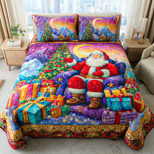 Santa Joy Ride 3-Piece Quilted Bedding Set NCU0TD1001