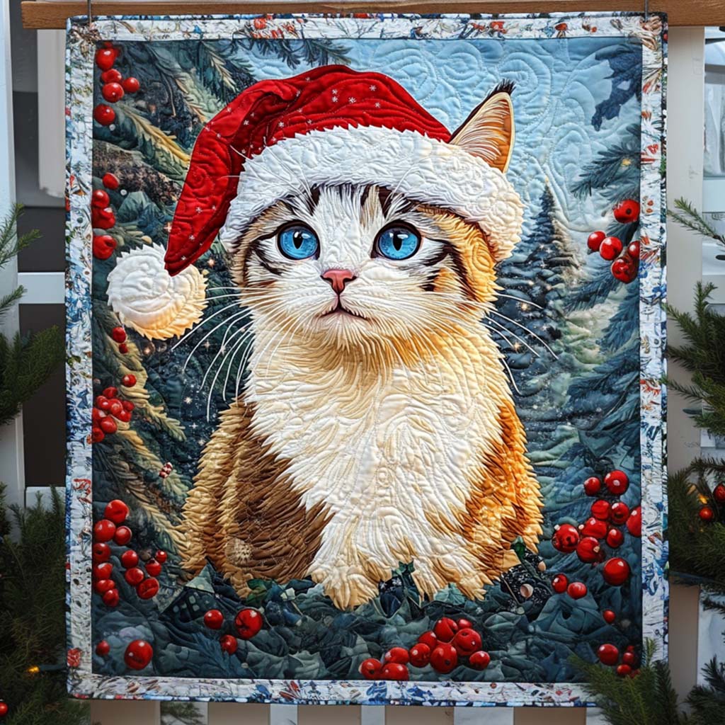 Santa Kitten Quilted Blanket NCU0NT1013