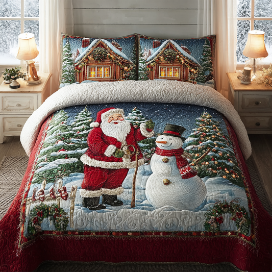 Santa Lights 3-Piece Quilted Bedding Set NCU0DK10426
