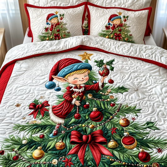 Santa Little Helper 3-Piece Quilted Bedding Set NCU0DV1785