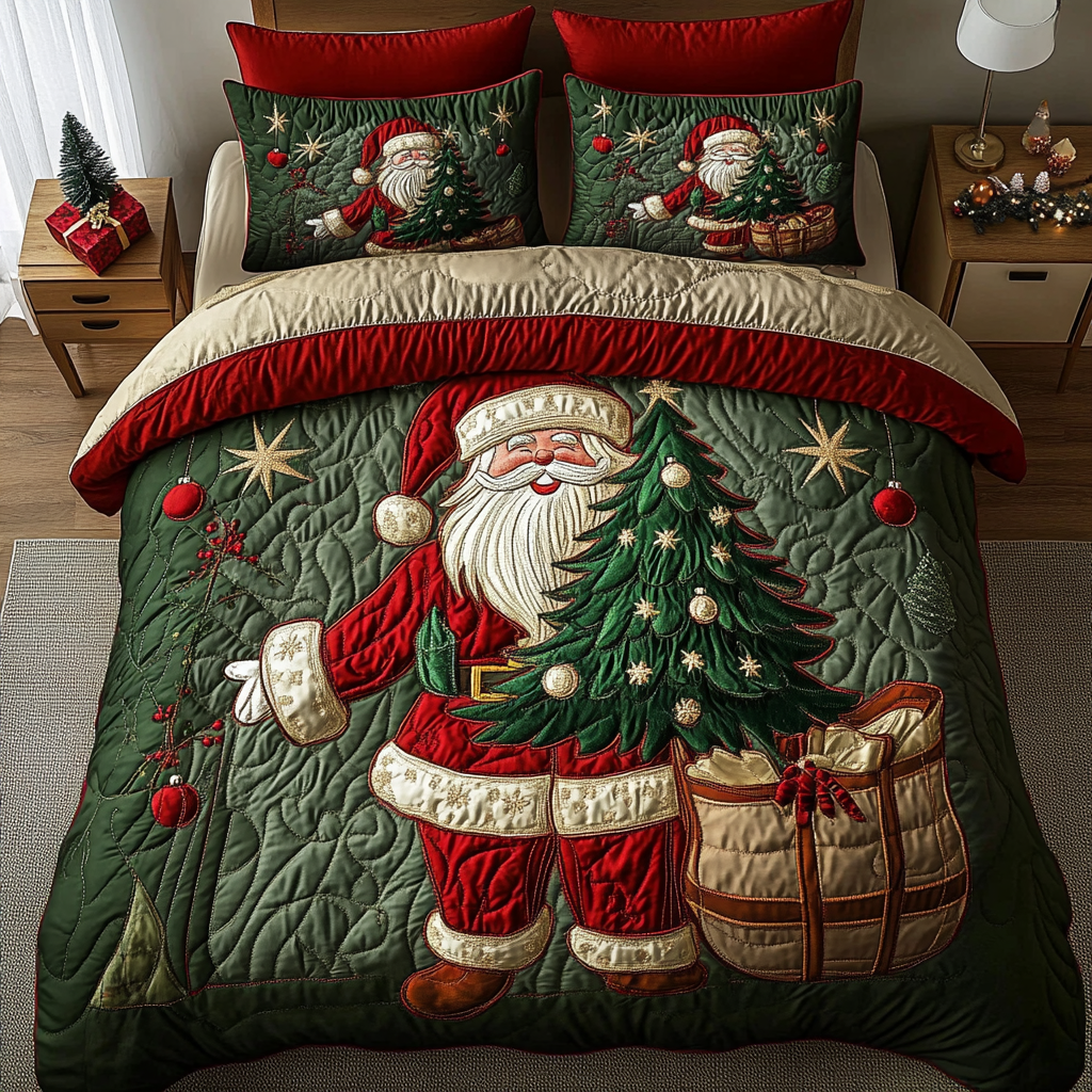 Santa Magic 3-Piece Quilted Bedding Set NCU0DK9980
