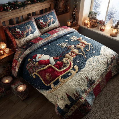 Santa Magic Night 3-Piece Quilted Bedding Set NCU0DV7927
