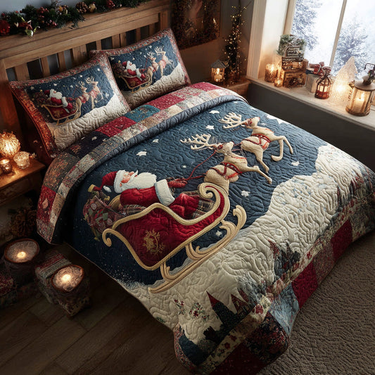 Santa Magic Night 3-Piece Quilted Bedding Set NCU0DV7927
