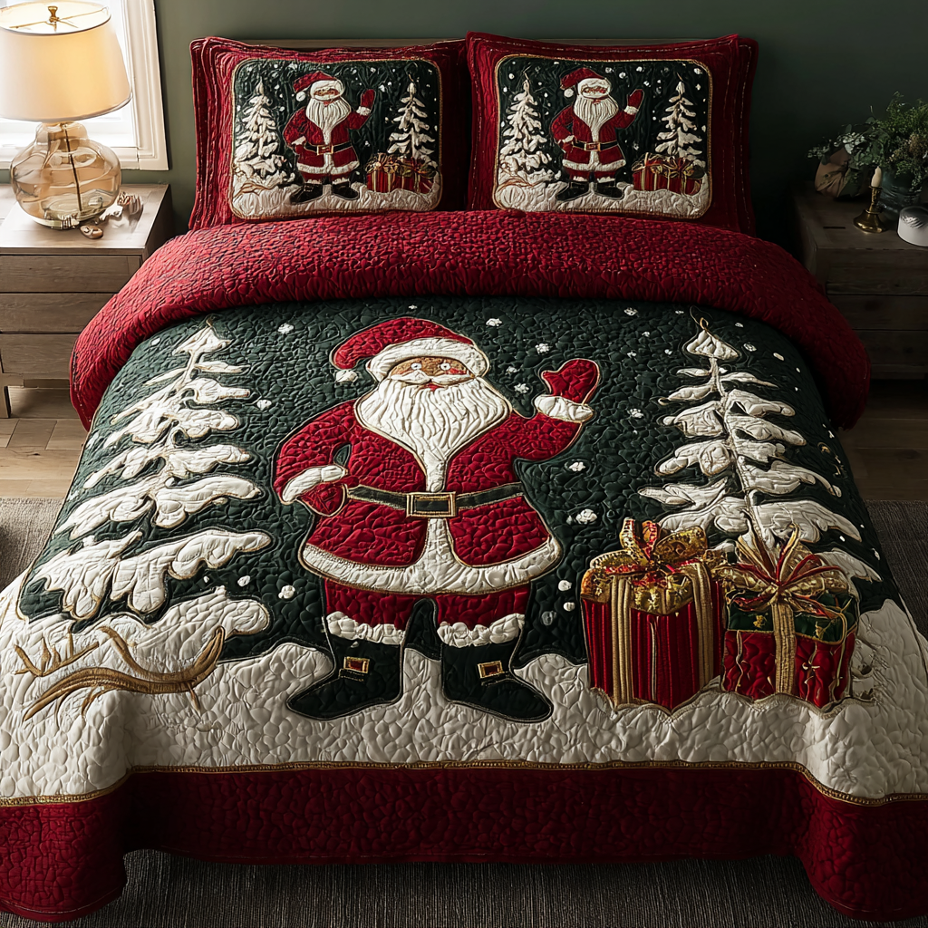 Santa Memories 3-Piece Quilted Bedding Set NCU0DK11168