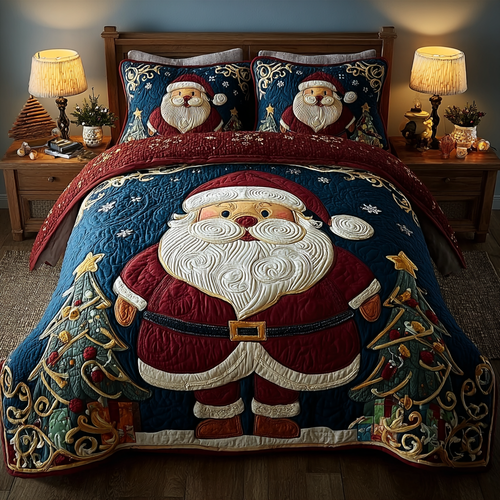 Santa Memories 3-Piece Quilted Bedding Set NCU0DK11398