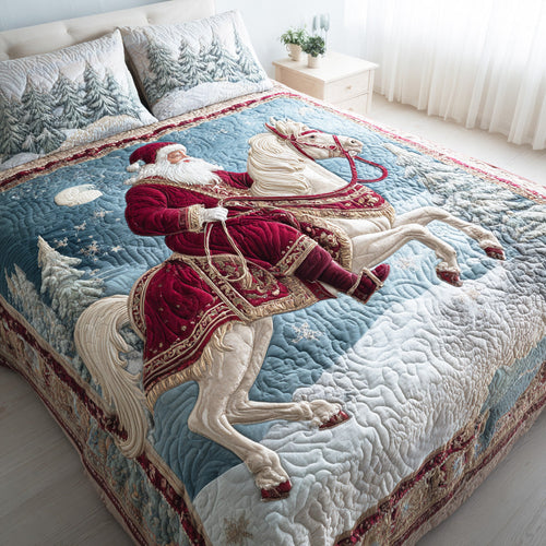 Santa Night Ride 3-Piece Quilted Bedding Set NCU0TD1542