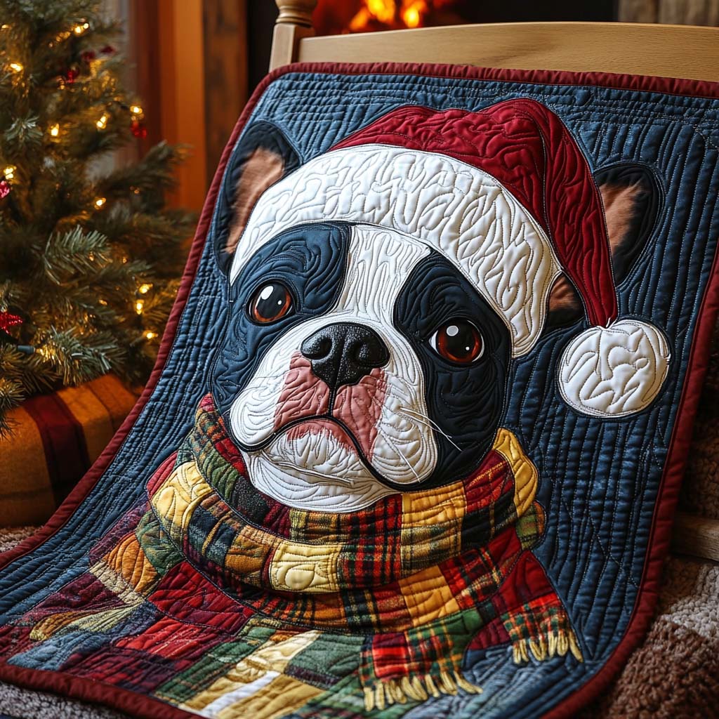 Santa Paws Boston Quilted Blanket NCU0XD625