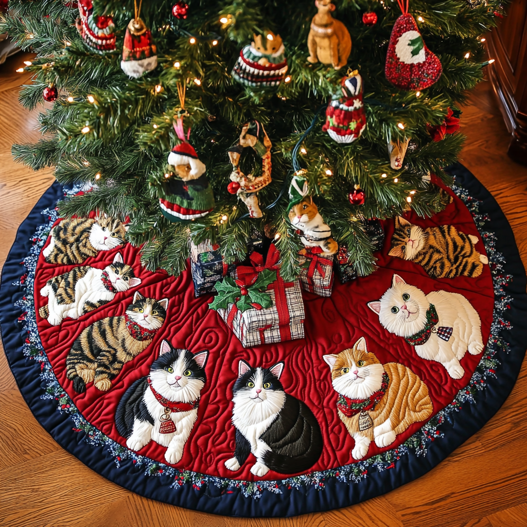 Santa Paws Magic Christmas Quilted Tree Skirt NCU0DK2088