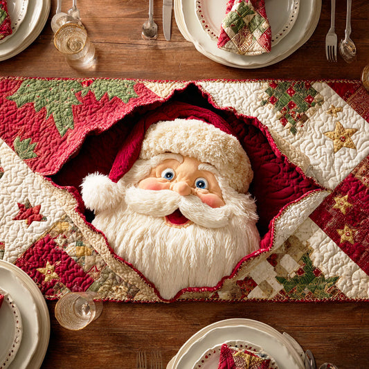 Santa Peek Fun Quilted Table Runner NCU0TD817