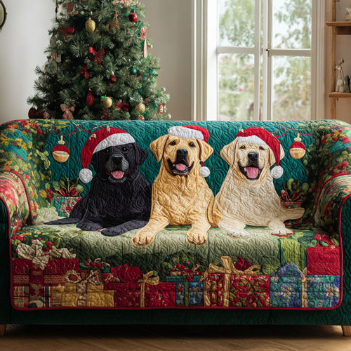 Santa Pups Quilted Sofa Cover NCU0TV847