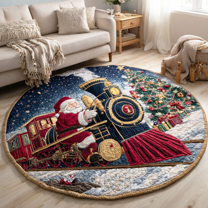 Santa Rail Journey Quilted Round Mat NCU0TD1065