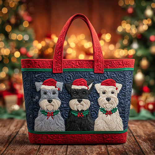 Santa Schnauzer Friends Quilted Tote Bag NCU0TV1331