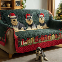 Santa Schnauzer Quilted Sofa Cover NCU0NT11472