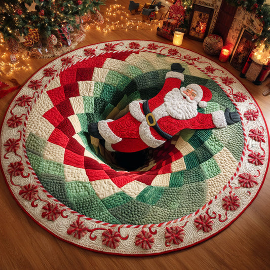 Santa Sleigh Quilted Round Mat NCU0TD340