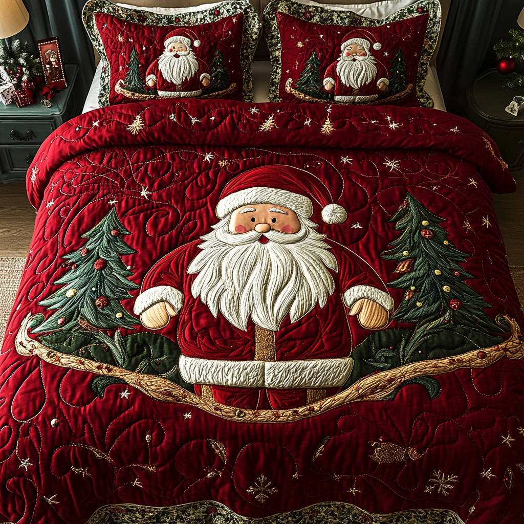 Santa Merry Magic Quilted Blanket NCU0TL1702