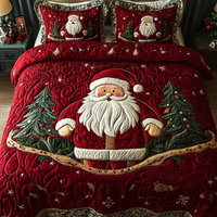 Santa Sleigh Ride 3-Piece Quilted Bedding Set NCU0DK2163