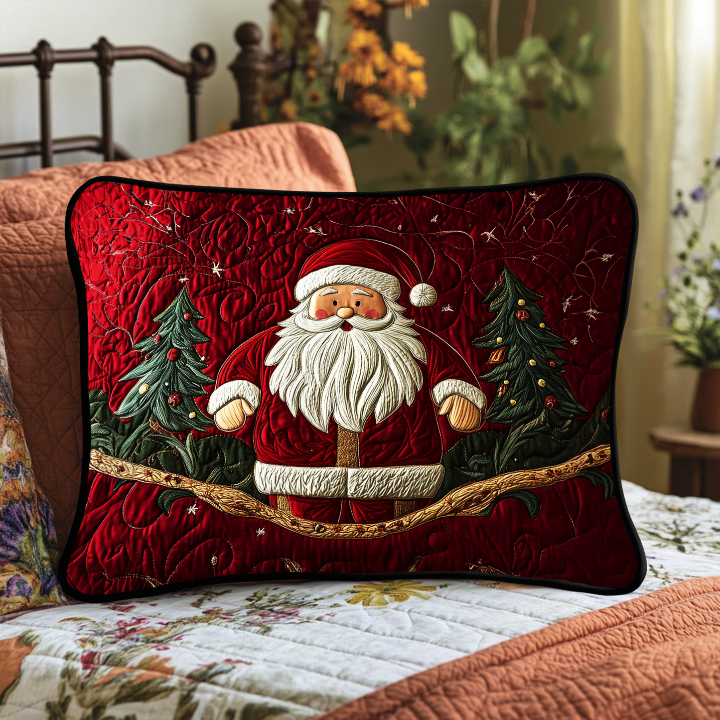 Santa Sleigh Ride Quilted Bedding Pillow Case NCU0DK2290