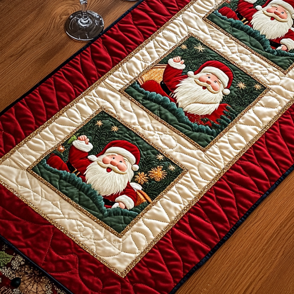 Santa Smiles Quilted Table Runner NCU0VH684