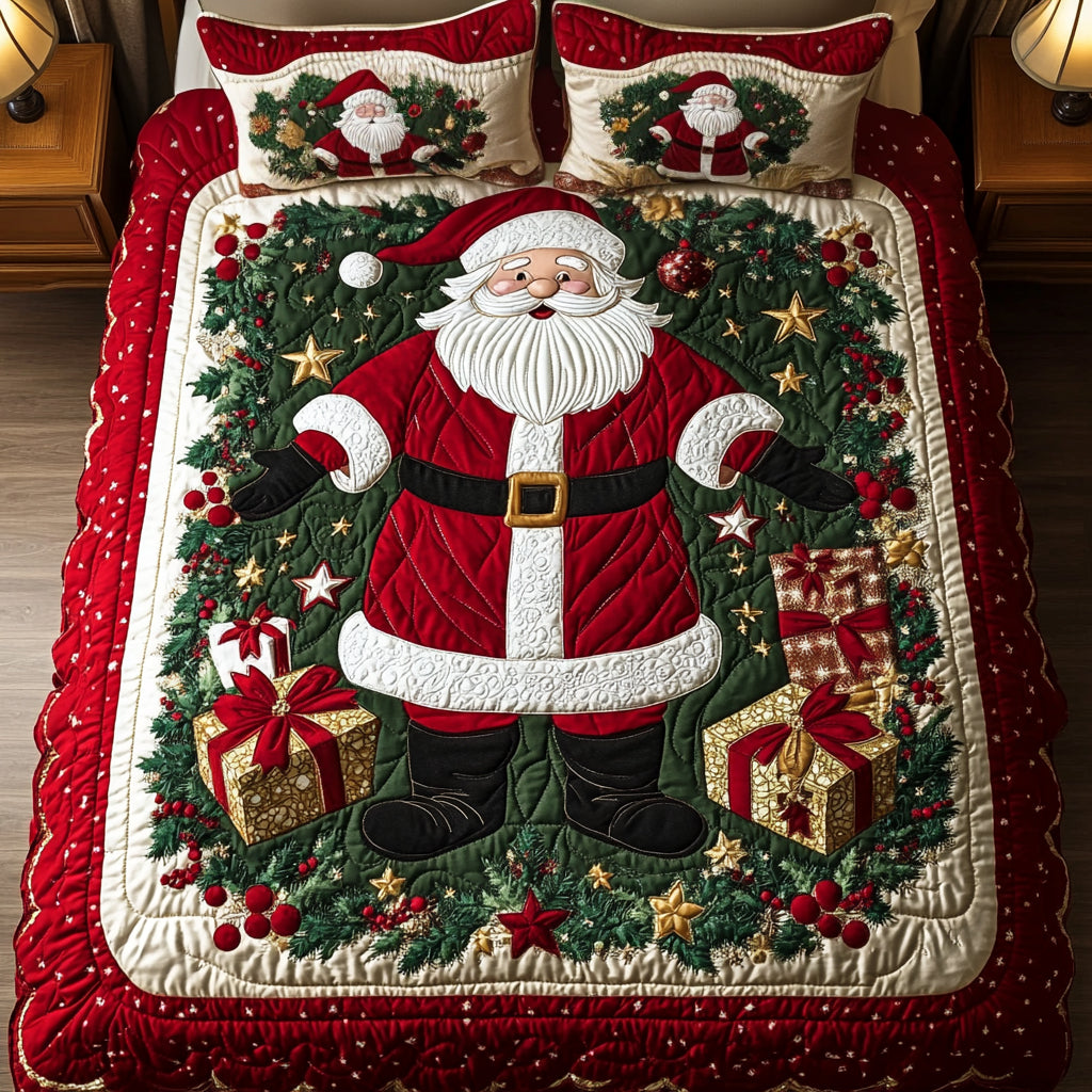 Santa Snooze 3-Piece Quilted Bedding Set NCU0VH820