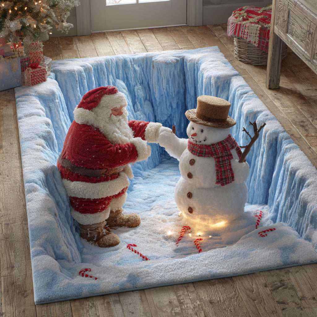 Santa Snowman Area Rug NCU0HH1114 – Vantique