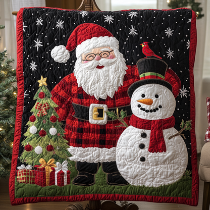 Santa Snowman Quilted Blanket NCU0VH1264