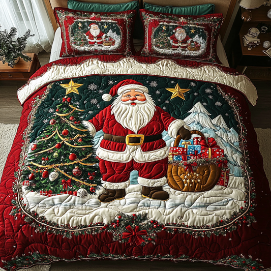 Santa Spirit 3-Piece Quilted Bedding Set NCU0DK9979