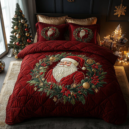Santa Spirit 3-Piece Quilted Bedding Set NCU0DV8755
