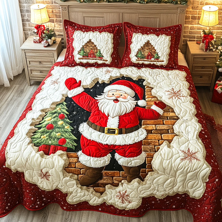 Santa Spirit 3-Piece Quilted Bedding Set NCU0TD461