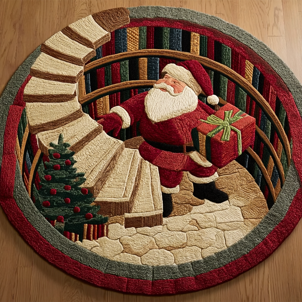 Santa Spirit Quilted Round Mat NCU0DK11132