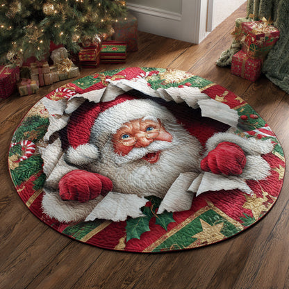 Santa Surprise Quilted Round Mat NCU0TV594